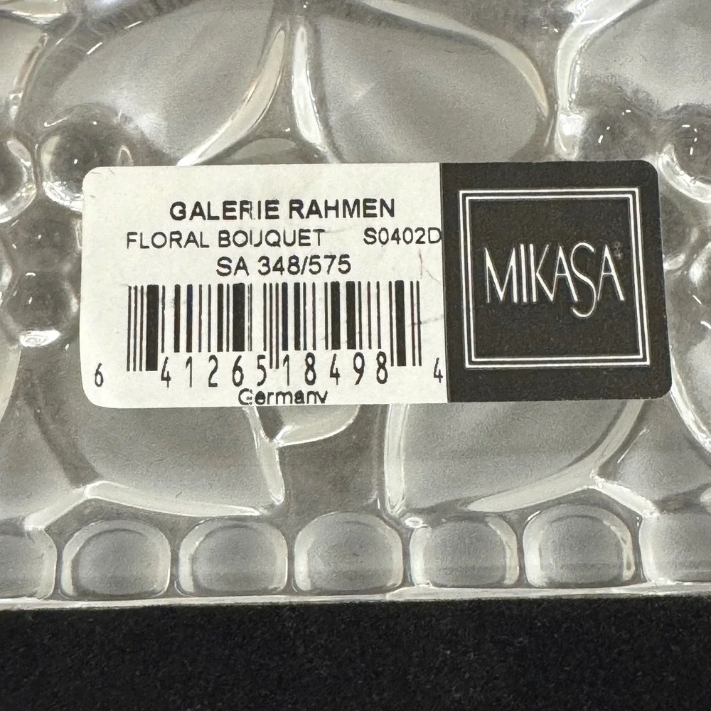 Mikasa Floral Bouquet Crystal Picture Frame Galerie Rahmen 5x7 pic Fancy Flowers
